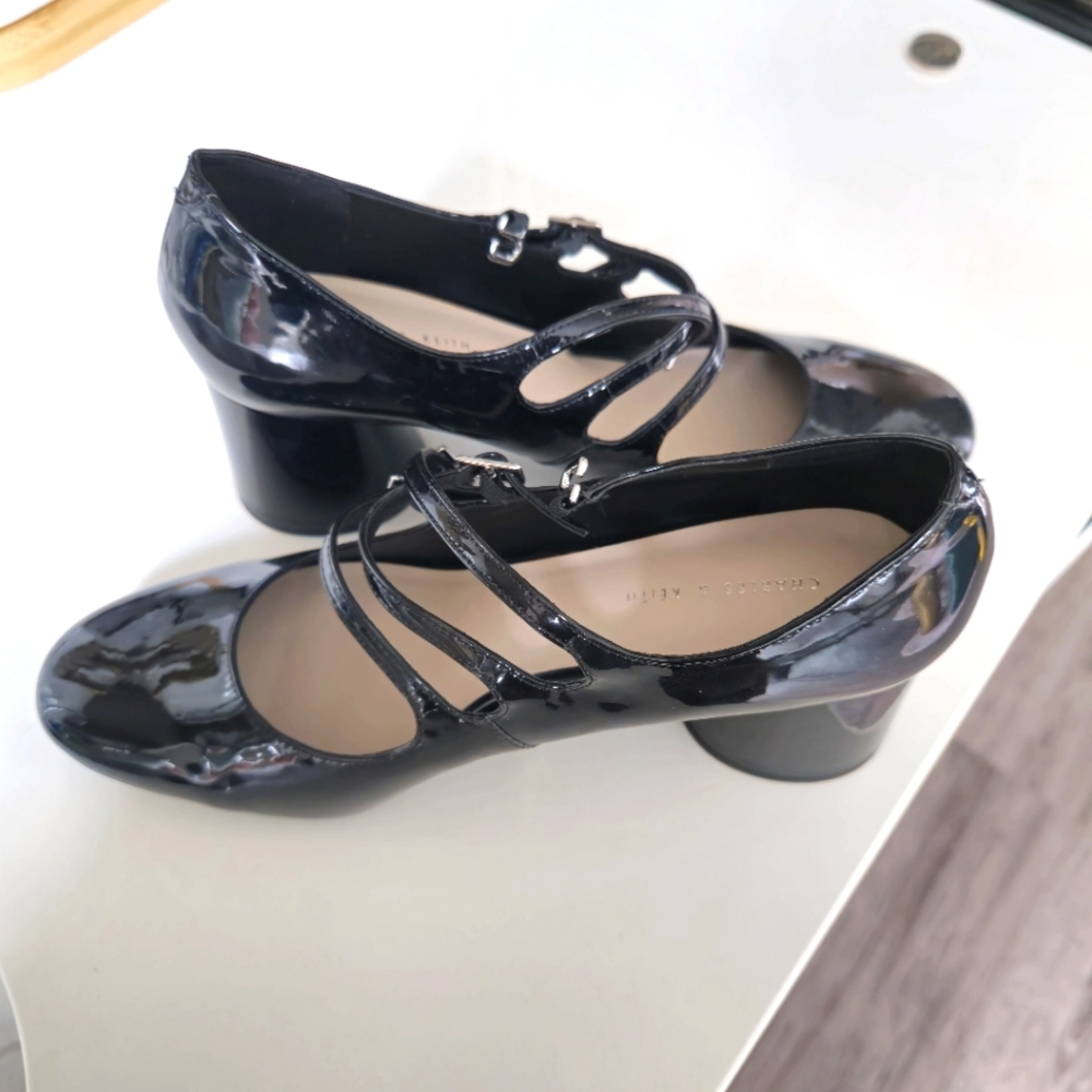 Charles & Keith Claudie Patent Buckled Mary Janes - Black
